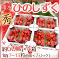 熊本県 ”ひのしずくいちご” 秀品 2パック入り（1パック 7～13粒 約300g）×《4箱》【予約 12月以降】 送料無料