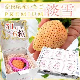奈良県産 ”プレミアム 白いちご 淡雪いちご” 5Lサイズ 6粒【予約 1月末以降】 送料無料