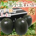 長崎県産 ”黒小玉スイカ” 秀品 2～4玉 約7～10kg【予約 7月以降】 送料無料