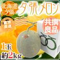 【産地直送】北海道 夕張メロン 1玉 約2kg 共撰・良品 化粧箱入り”良4-1玉”【予約 6月下旬以降】 送料無料