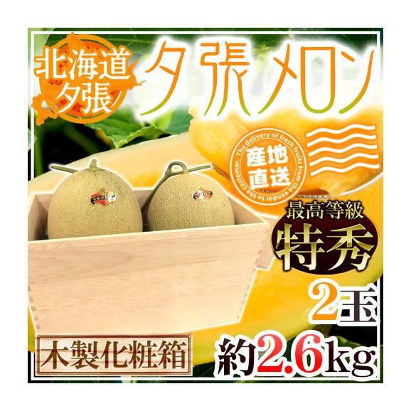 「数量限定 在庫処分セール」 産地直送】北海道 夕張メロン 2玉 約2.6kg 共撰・特秀品 専用 メロン