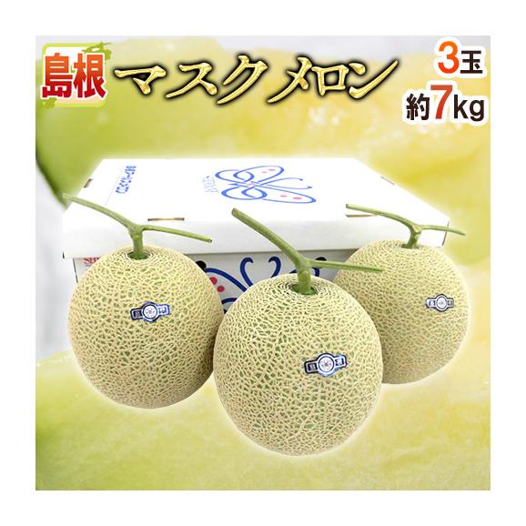 島根県 ”温室マスクメロン” 秀・優品 超大玉3玉 約7kg【予約 10月以降】 送料無料01
