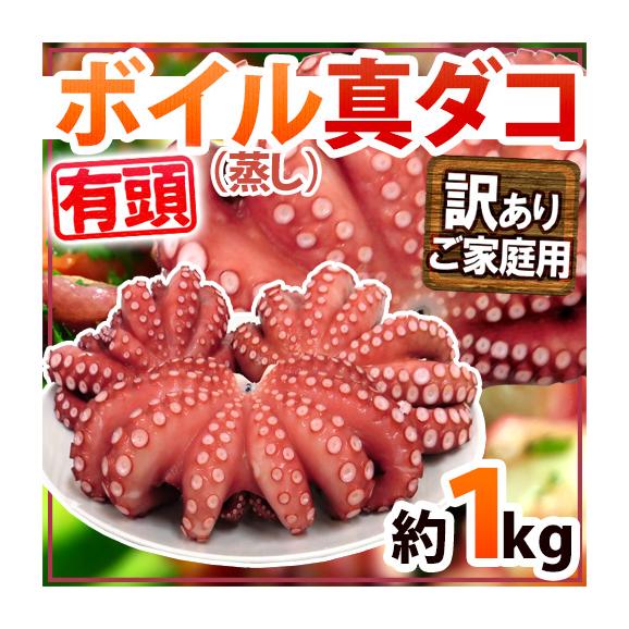 ”ボイル真タコ” 訳あり 約1kg 大きさおまかせ【予約 入荷次第発送】 送料無料01