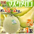 ”茨城県 旭村 温室マスクメロン” 秀品 超大玉1玉 約1.5～2kg【予約 7月末以降】 送料無料