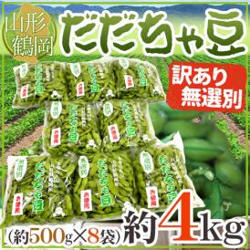 山形産 ”だだちゃ豆” 無選別・訳あり品 約4kg 希少枝豆 だだ茶豆 だだっちゃ豆【予約 8月以降】 送料無料