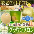 敬老の日ギフト ”クラウンメロン” 等級山 1玉 約1.8kg 化粧箱 静岡産【予約 9月7～15日お届け予定】 送料無料