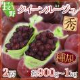 長野県 ”クイーンルージュ” 秀品 2房 約900g～1kg 赤ぶどう【予約 9月中旬以降】 送料無料