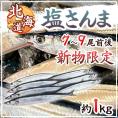 2025年新物！北海道産 ”塩さんま” 7～9尾前後 約1kg サンマ 秋刀魚 【予約 入荷次第発送】 送料無料