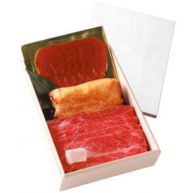 父の日 神戸牛ギフトセットC (すき焼き・しゃぶしゃぶ 木箱入りセット)風呂敷包