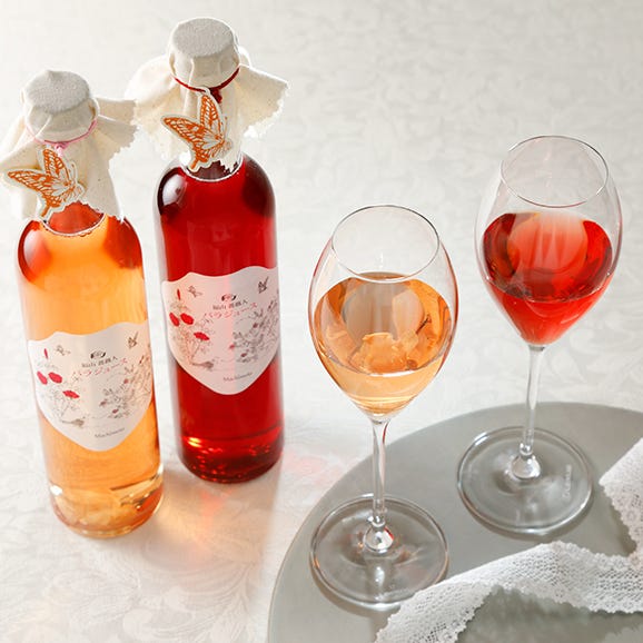 福山薔薇人（ふくやまバラード）バラジュース2本セット 赤・ピンク01