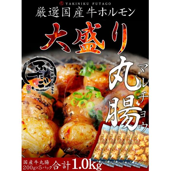 【送料無料】ふたごの厳選国産牛 丸腸 大盛りセット(1.0kg(200g×5))!焼肉・バーベキュー(BBQ)にマルチョウ!06