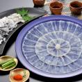 【送料無料】塩とカボスで楽しむ とらふく刺身 古式引き®（4人前）