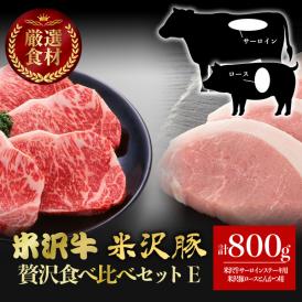 【送料無料】【特選】米沢牛・米沢豚　贅沢食べ比べセットG　ステーキ　焼肉　銘柄牛　三大和牛　ブランド牛　和牛