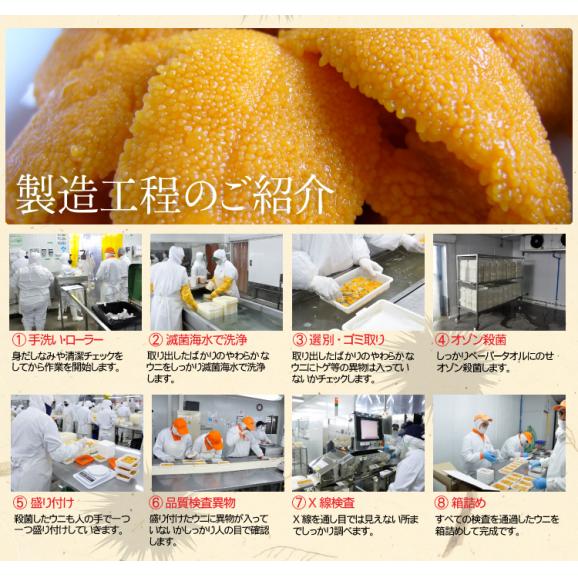 チリ産最上級Aグレード厳選！ミョウバン不使用 無添加 生うに 100g [ブランチング処理]【雲丹/生ウニ/うに/寿司/海鮮丼/送料無料/ますよね】03