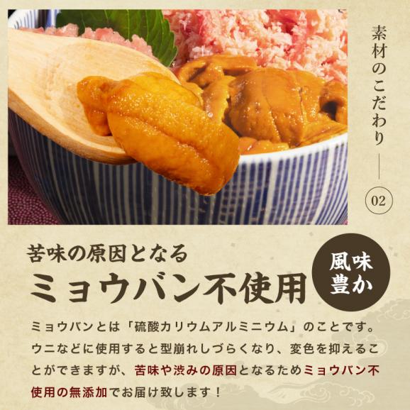 チリ産最上級Aグレード厳選！ミョウバン不使用 無添加 生うに 100g [ブランチング処理]【雲丹/生ウニ/うに/寿司/海鮮丼/送料無料/ますよね】04