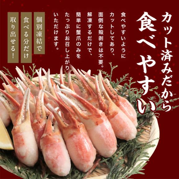 【選べる 生orボイル】カット済 本ずわい蟹 生爪ポーション or ボイル爪ポーション 1kg【カニ/かに/蟹爪/かに爪/ずわいがに/焼き蟹/BBQ/蟹刺し/父の日/ギフト/送料無料/ますよね】04