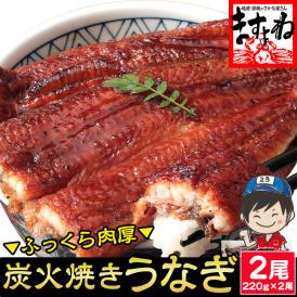 ＼母の日ギフトにおすすめ／本格 炭火焼き 我が家のうなぎ蒲焼き 440g(約220g×2尾)[中国産] (タレ･山椒付) ISO認証 HACCP管理【鰻/ウナギ/ギフト/母の日/送料無料/ますよね】