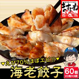 驚異のエビ含有率70％!! エビ好きのための海老餃子 60個入(20個入×3袋)【エビギョウザ/えび餃子/ぎょうざ/ギョウザ/海老/えび/焼き餃子/点心/水餃子/ギフト/送料無料/ますよね】