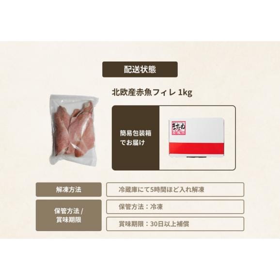 北欧産 骨取り 赤魚フィレ 1kg 無塩 個別冷凍【骨なし/焼魚/煮付け/白身魚/冷凍食品/ギフト/送料無料/ますよね】06