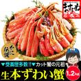 【商標登録かに伝説】生食可 元祖 カット済み 生ずわい蟹 1.2kg【送料無料/BBQ/ずわいかに/ズワイ蟹/蟹刺し/蟹しゃぶ/焼き蟹/父の日/ギフト/ますよね】