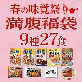 春の味覚祭り！満腹福袋9種27食 牛丼 牛めし 冷凍食品 ぎゅうどん 牛丼の具 冷凍 惣菜 おかず 簡単 レンジ対応