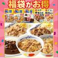 松屋 5種11食福袋 （牛めし3個・ 豚めし2・オリジナルカレー2個・カルビ焼肉2個・豚生姜焼肉2個）合計11食