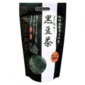 日本茶 ティーブティック 旨さ丸出し 黒豆茶180g×12袋 北海道産の黒豆を石釜で二度煎りし、粒を砕かずに風味豊かに仕上げ、黒豆の自然の甘みと旨味をおいしく楽しめます。着色料・香料を一切使