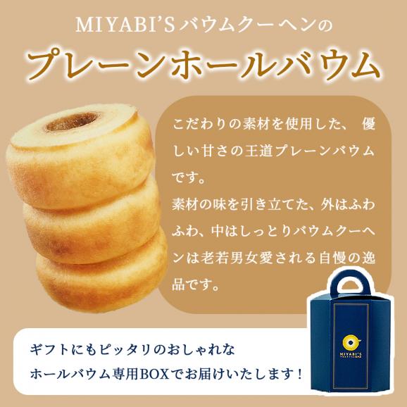 MIYABI'S バウムクーヘン【プレーンバウム】　やさしい自然な甘さ、ふわふわしっとり食感のバウムクーヘン バームクーヘン 母の日 父の日 【ギフト・贈答用にもおすすめ】 常温便 #8 100202