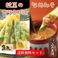 送料無料！山内農場なめ味噌と枝豆カリカリ揚げセット(冷凍・なめ味噌160ｇ/PC×2、枝豆のカリカリ揚げ900ｇ/PC)