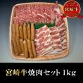 【送料無料・産直価格】BBQ宮崎牛焼肉セット5人前(1ｋｇ)