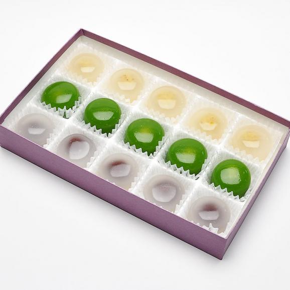 【送料無料】3種類の水まんじゅう 15個入 栗きんとん水まんじゅう5個/小豆こしあんの水まんじゅう5個/抹茶白あんの水まんじゅう5個【合計15個箱入】02