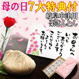 母の日【送料無料】栗きんとん10個入り プレゼント スイーツ 和菓子 花とスイーツ 以外 ギフト 造花の カーネーション ＆ 選べるメッセージーカード ＆ 風呂敷ラッピング