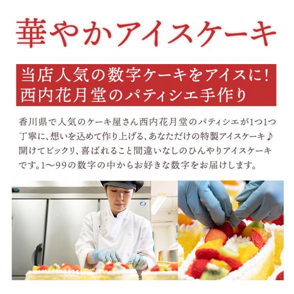 誕生日ケーキ バースデーケーキ  アイス数字ケーキ　冷凍配送02