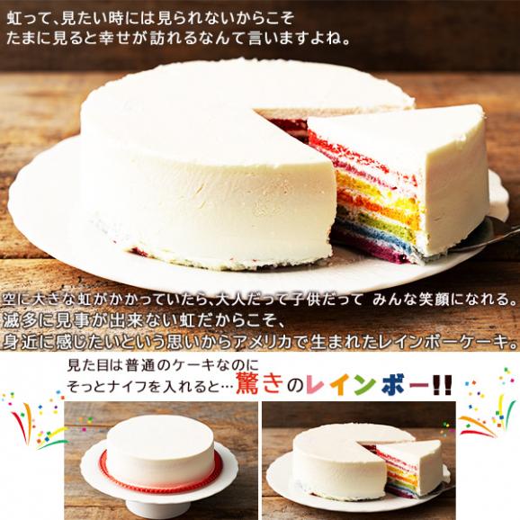 誕生日ケーキ バースデーケーキ  レインボーケーキ 5号 アメリカ発 カラフルケーキ02