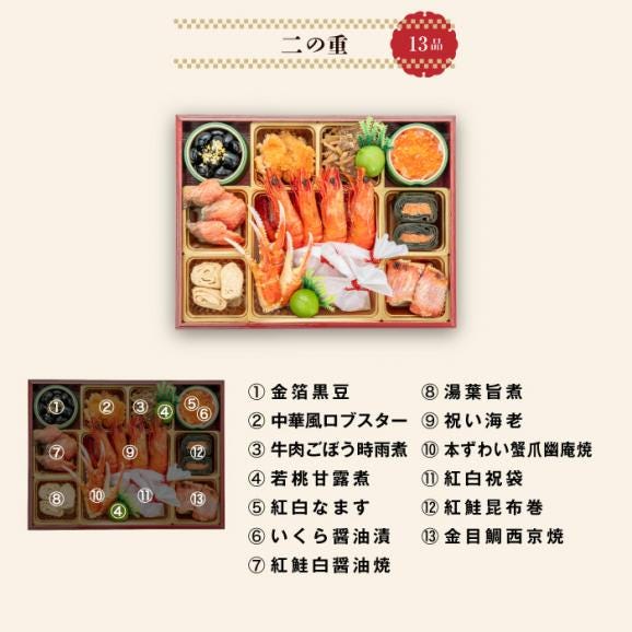 【早期割引中】【全国送料無料】おせち 3～4人前 三段重 解凍不要 冷蔵 「慶福」千賀屋謹製 2026年 和風 全35品05