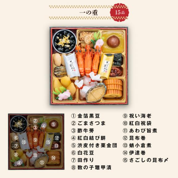 【早期割引中】【全国送料無料】おせち 3人前 三段重 解凍不要 冷蔵「祝華千」千賀屋謹製 2026年 和風 全41品04