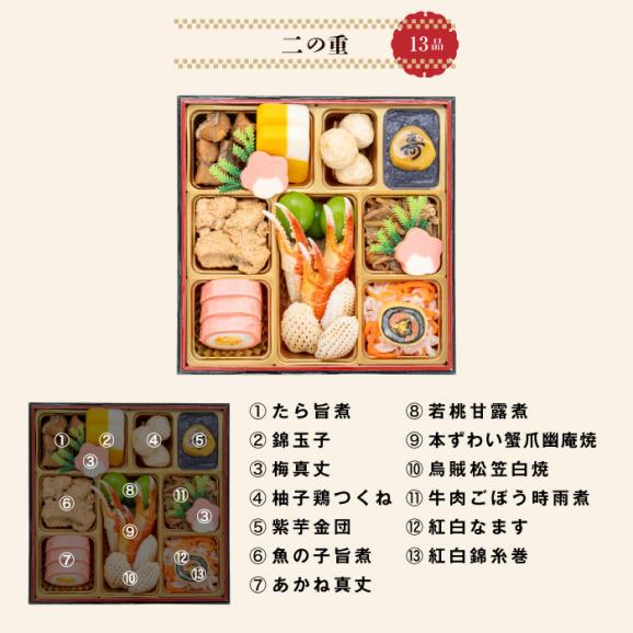 【早期割引中】【全国送料無料】おせち 3人前 三段重 解凍不要 冷蔵「祝華千」千賀屋謹製 2026年 和風 全41品05