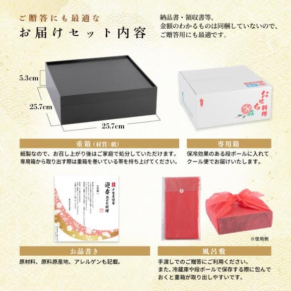 【早期割引中】【全国送料無料】おせち 2～3人前 一段重 解凍不要 冷蔵「千寿」千賀屋謹製 2026年 和風 全25品03