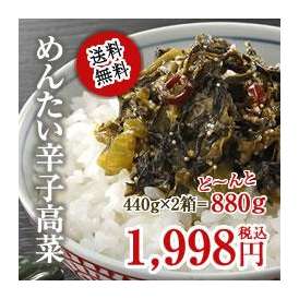 ＼送料無料！／めんたい辛子高菜2袋×2セット『まとめ買い880g!』