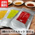 3種のスパイス おためしセット 各種45g（ガンラー/山椒シーズニング/アジアンマジックシーズニング）【送料無料】【ネコポス】　※代金引換・お届け日時指定“不可”