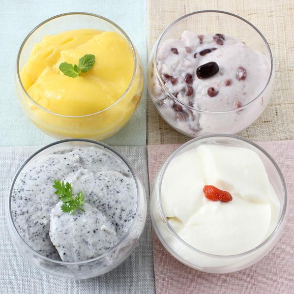 ≪母の日ギフト≫過門香 デザート4種(各1個)セット (プレーン/十勝あん/黒胡麻の杏仁豆腐、マンゴープリン) ≪期間限定ティーパック付き≫【送料無料】【冷蔵】◇02