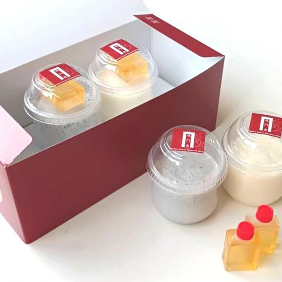 過門香 杏仁豆腐/黒胡麻杏仁豆腐 (各2個) ソース付き 【送料無料】【冷蔵】◇04