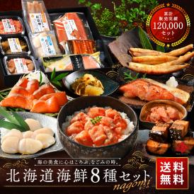 北海道海鮮8点 セット NAGOMI【送料無料】内祝い お返し 誕生日 プレゼント ギフト 食べ物 食品 お取り寄せ グルメ 海鮮 海産物 おつまみ 高級 詰め合わせ 出産 結婚 祝い