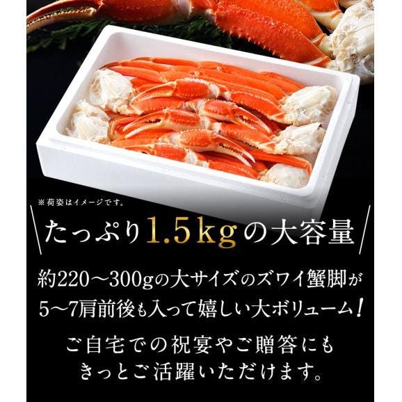 かに 本ズワイガニ 脚 1.5kg (5～7肩前後/3人前)【送料無料】冷凍 蟹 お取り寄せグルメ ズワイ 堅蟹 ボイル  ギフト プレゼント 内祝い お返し プチギフト お礼 贈答品 景品06