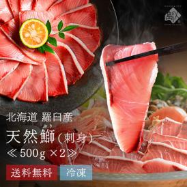 北海道 知床・羅臼産 天然ぶり刺身 1.0kg (500g×2) 