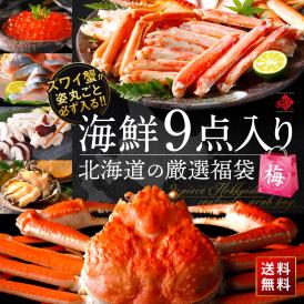 ＼ズワイガニが必ず入る／島の人 カニ入り海鮮福袋 2025 海鮮9点【送料無料】グルメ 福袋 お取り寄せグルメ 北海道 