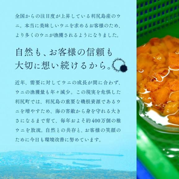 【新物予約】うに 北海道 利尻島産 生エゾバフンウニ 160g【送料無料】北海道 生うに 塩水 パック 雲丹 バフンウニ 海鮮 海産物 お取り寄せグルメ ミョウバン不使用03
