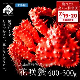 【7月19日～7月20日お届け】根室産 チルド花咲ガニ(姿) 400-500g前後【獲れたて未冷凍】
