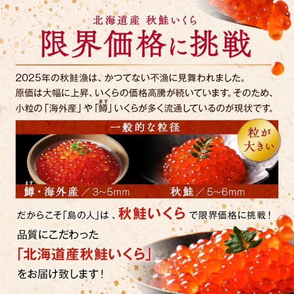大粒 利尻昆布だし醤油 北海道産 鮭 イクラ醤油漬 300g【粒が大きい・しょっぱくない】　いくら02