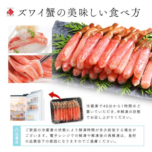 《生食可能》ズワイガニ ポーション 500g (20〜25本) 【送料無料】 かに カニ 蟹 ズワイ カニしゃぶ 蟹しゃぶ 刺身 グルメ 北海道 食品 食べ物 海鮮06
